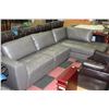 Image 1 : GREY LEATHERETTE L-SHAPE SECTIONAL