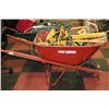 Image 1 : RED WHEELBARROW WITH HALOGEN WORK LIGHTS