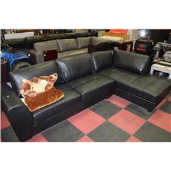 NEW BLACK LEATHERETTE L-SHAPE SECTIONAL