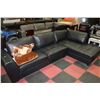 Image 1 : NEW BLACK LEATHERETTE L-SHAPE SECTIONAL