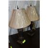 Image 1 : PAIR OF ANTIQUE BROWN FINISH LAMPS