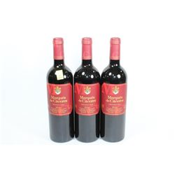 THREE BOTTLES OF MARQUES DE CACERES 2010