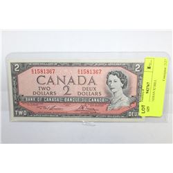 1954 CANADIAN $2 BILL