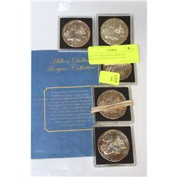 SET OF 5 $1,000,000 MORGAN REPLICA COLLECTION COIN