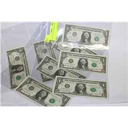 2006 U.S. 1 DOLLAR BANKNOTES X8