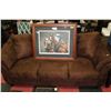 Image 1 : NEW BROWN FAUX SUEDE SOFA