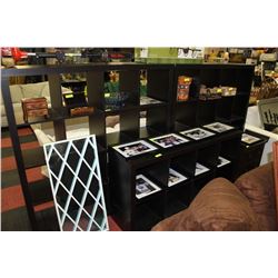 SET OF THREE CUBED SHELVES (ONE HAS DAMAGE ON THE