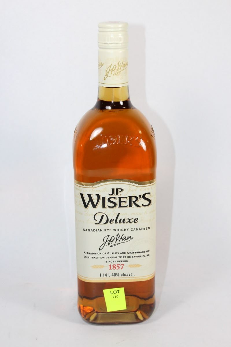 1.14L BOTTLE OF J.P. WISERS DELUXE DRY WHISKY 40%