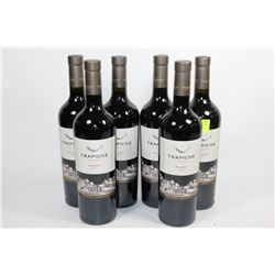 SIX 750ML BOTTLES OF TRAPICHE 2013 MALBEC 14%