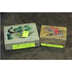 TWO ESTATE STONE JEWELLERY BOXES