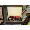 Image 1 : WOOD CARVED BOX WITH JEWELLERY