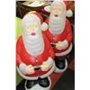 Image 1 : 2 LARGE PLASTIC ELECTRIC SANTA DECORATIONS