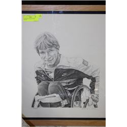 SIGNED RICK HANSON PENCIL SKETCH