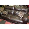 Image 1 : BROWN FAUX LEATHER ELECTRIC RECLINING SOFA