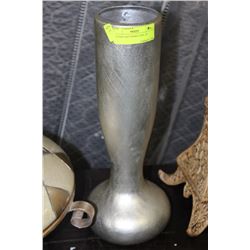 SILVER LEAF FINISH VASE, 18"