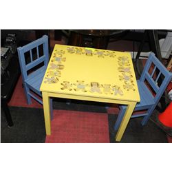 SMALL CHILDRENS TABLE WITH 2 CHAIRS