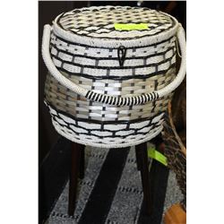 1960 SEWING BASKET WITH CONTENTS