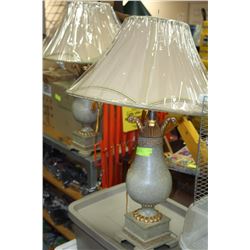 PAIR OF DESIGNER LAMP, GOLD LEAF FINISH