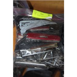 BAG OF POCKET KNIVES AS THEY COME