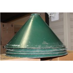 SET OF 4 VINTAGE METAL LIGHT SHADES