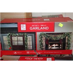 WINTER WONDERLAND SET OF 2 6FT PRE-LIT GARLAND