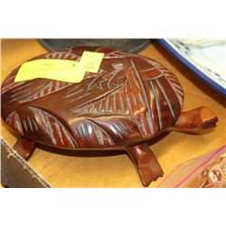 CARVED WOODEN TURTLE DISH