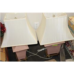 CERAMIC & BRASS LAMPS X2