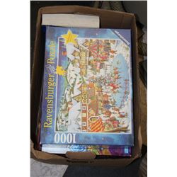 BOX OF GAMES & PUZZLES
