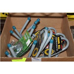 BOX OF 6 NEW CRAWFORD HANG ALLS AND 1