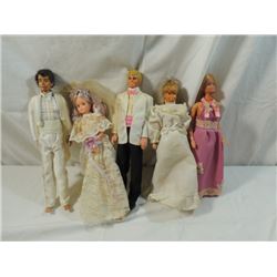 LOT 5 VINTAGE BRIDAL BARBIE & FASHION DOLLS