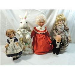 LOT 5 ASSORTED DOLLS