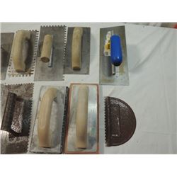 LOT 8 ASSORTED TILE CARPET ADHESIVE TROWELS