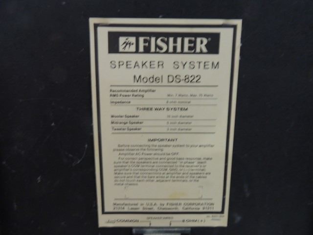 fisher 3 way speaker system