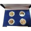 Image 2 : FIRST COMMEMORATIVE MINT 4 COIN GOLD PLATED SET