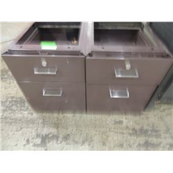 PAIR METAL 2 DRAWER CABINETS TOOLS PARTS MORE