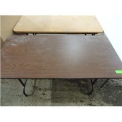 FOLDING WOOD TOP TABLE AS SHOWN