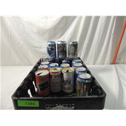 CRATE FULL VINTAGE BEER SODA CANS RARE ISSUES