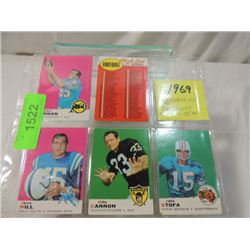 5 CARD LOT 1969 FOOTBALL CARDS CHECKLIST