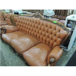 BEAUTIFUL ANTIQUE VINTAGE VICTORIAN LEATHER SOFA