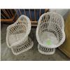 Image 2 : PAIR WHITE WICKER CHILDS CHAIRS ANTIQUE VINTAGE