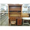 Image 1 : PINE LIGHT MAHOGANY FINISH COMPUTER DESK HUTCH