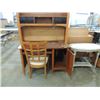 Image 2 : PINE LIGHT MAHOGANY FINISH COMPUTER DESK HUTCH