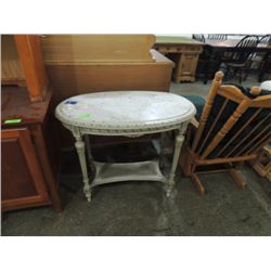 FRENCH MADE EMPIRE STYLE BEECHWOOD MARBLE TABLE