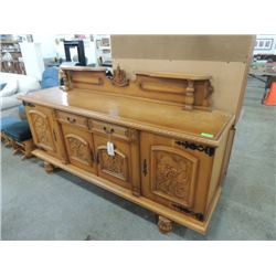 ANTIQUE FLEMISH HANDCARVED BREUGHEL BUFFET