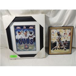 LOT TWO CHICAGO CUBS OFFICIAL PHOTOGRAPHS FRAMED