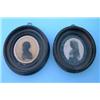 Image 1 : Isabella Beetham Silhouette Portrait of a young lady, in verre eglomise convex mount and moulded...