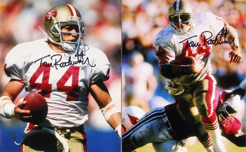 Lot of (2) Tom Rathman Signed 49ers 8x10 Photos (PA LOA)