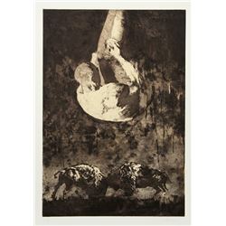 Paul Benney, What Dark is This II, Etching