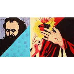 Rupert Garcia, Geometry of Manet and the Sacred Heart, Lithograph