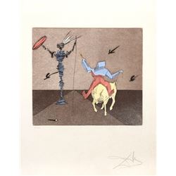 Salvador Dali, Master and Squire, Don Quichotte de la Mancha, Etching